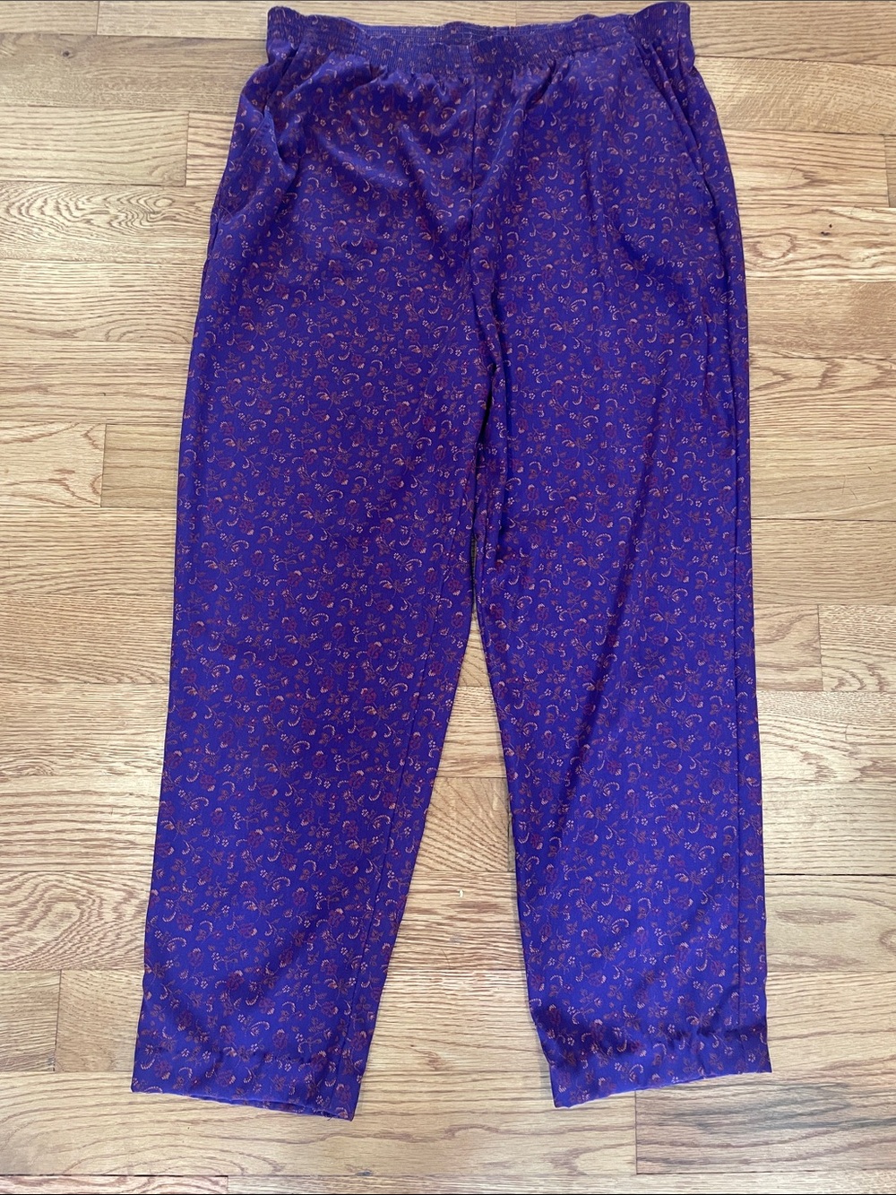Vintage Jantzen Purple Paisley Elastic Waist Track Pants
